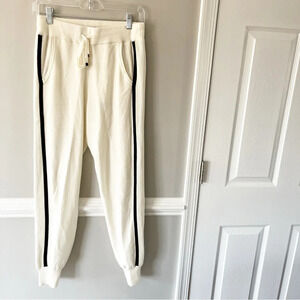 BLANC NOIR Portola Cashmere Jogger Pants Cream Black Pumice Activewear Small